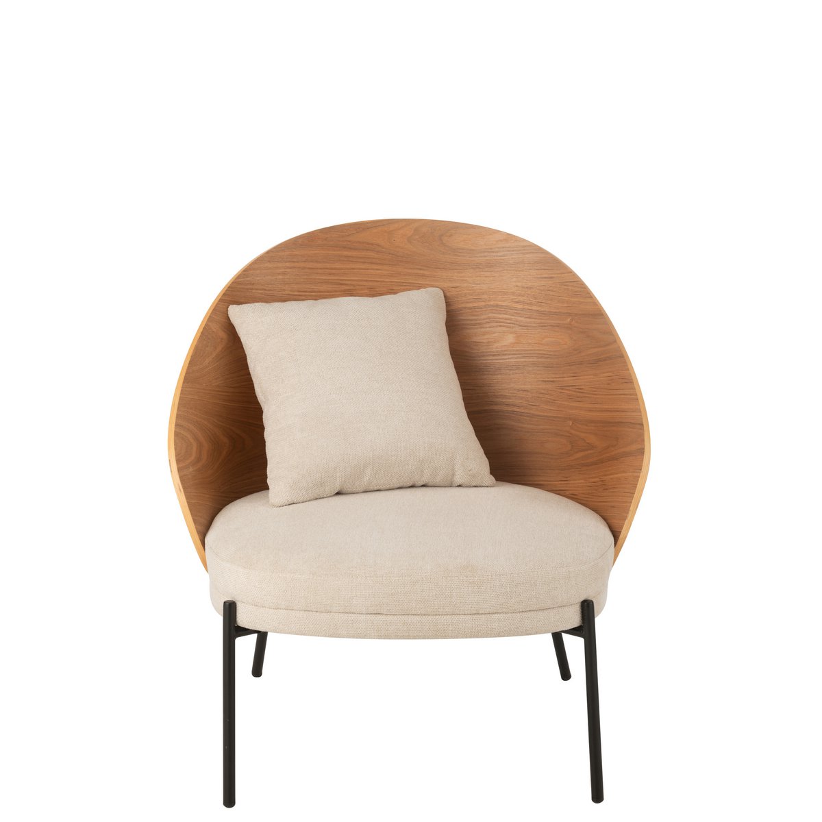 Chaise longue J-Line en bois et métal vue de face
