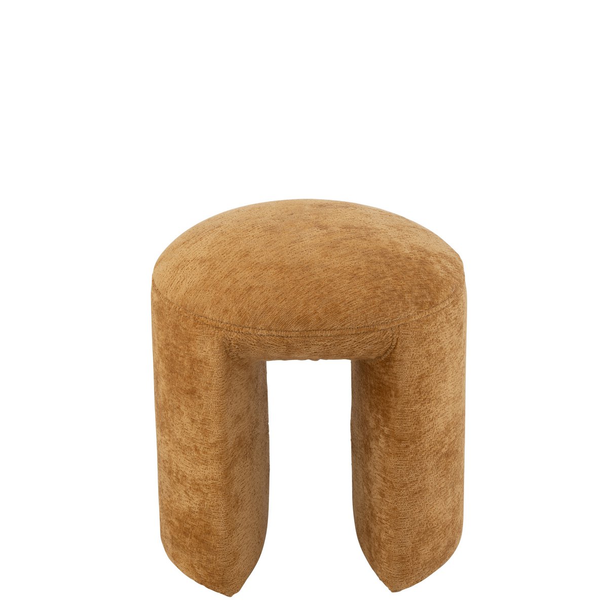 Tabouret J-Line Rond en textile ocre - vue de face