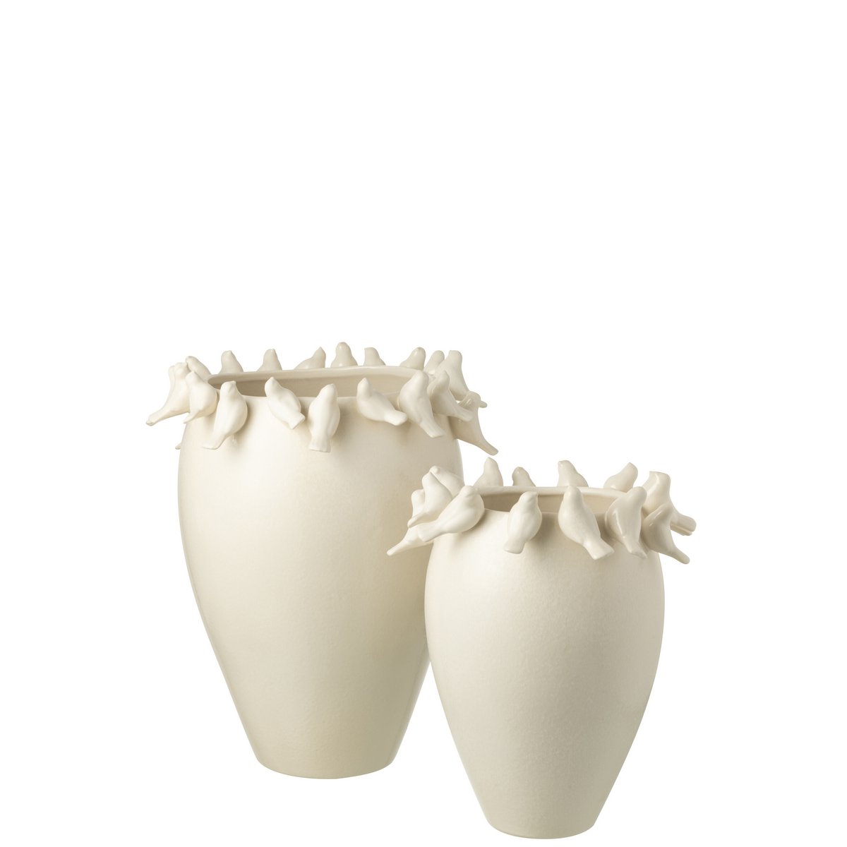 Vase J-Line Budgie en cuivre et blanc, design contemporain.