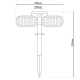 Spotlights solaires LED "Paco" pour la zone extérieure avec une LED, solaire et broche intégrée en permanence en plastique en noir, hauteur 31,9 cm