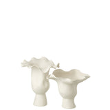 Vase J-Line Heliix blanc en céramique, design moderne et épuré