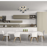 Plafond "Explosion" Chrome en métal et verre, versions G9, plafond pour salle à manger, salon, couloir ou bureau, Ø57 cm