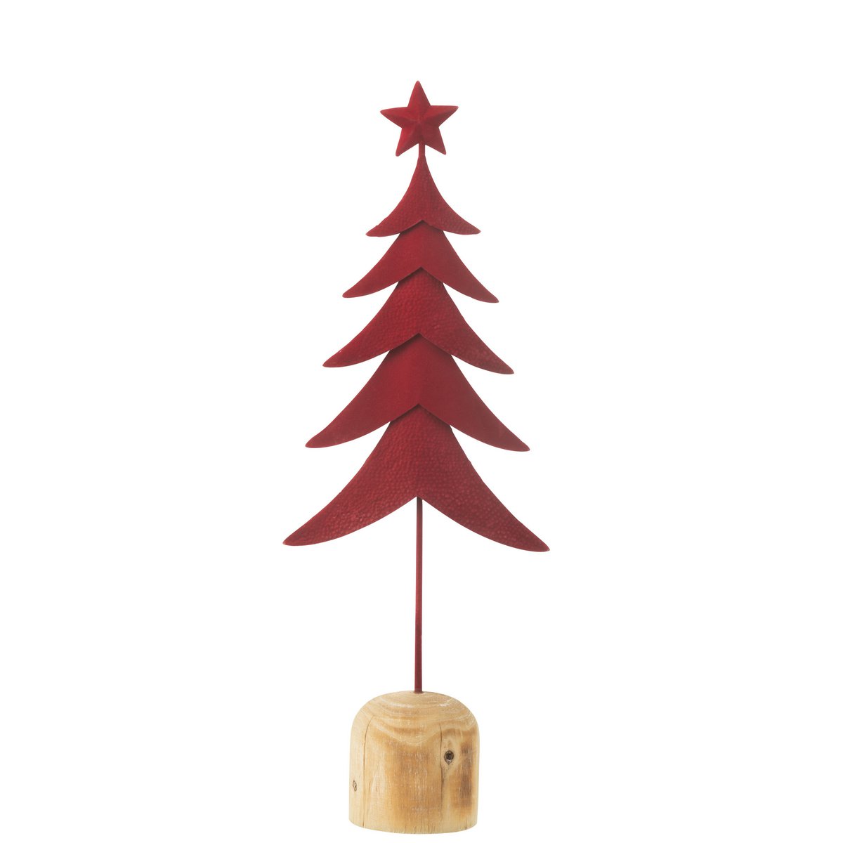 Sapin de Noël sur pied en métal et bois rouge - vue avant