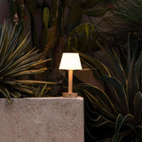 Lampe de table rechargeable en bois marron clair Zoë