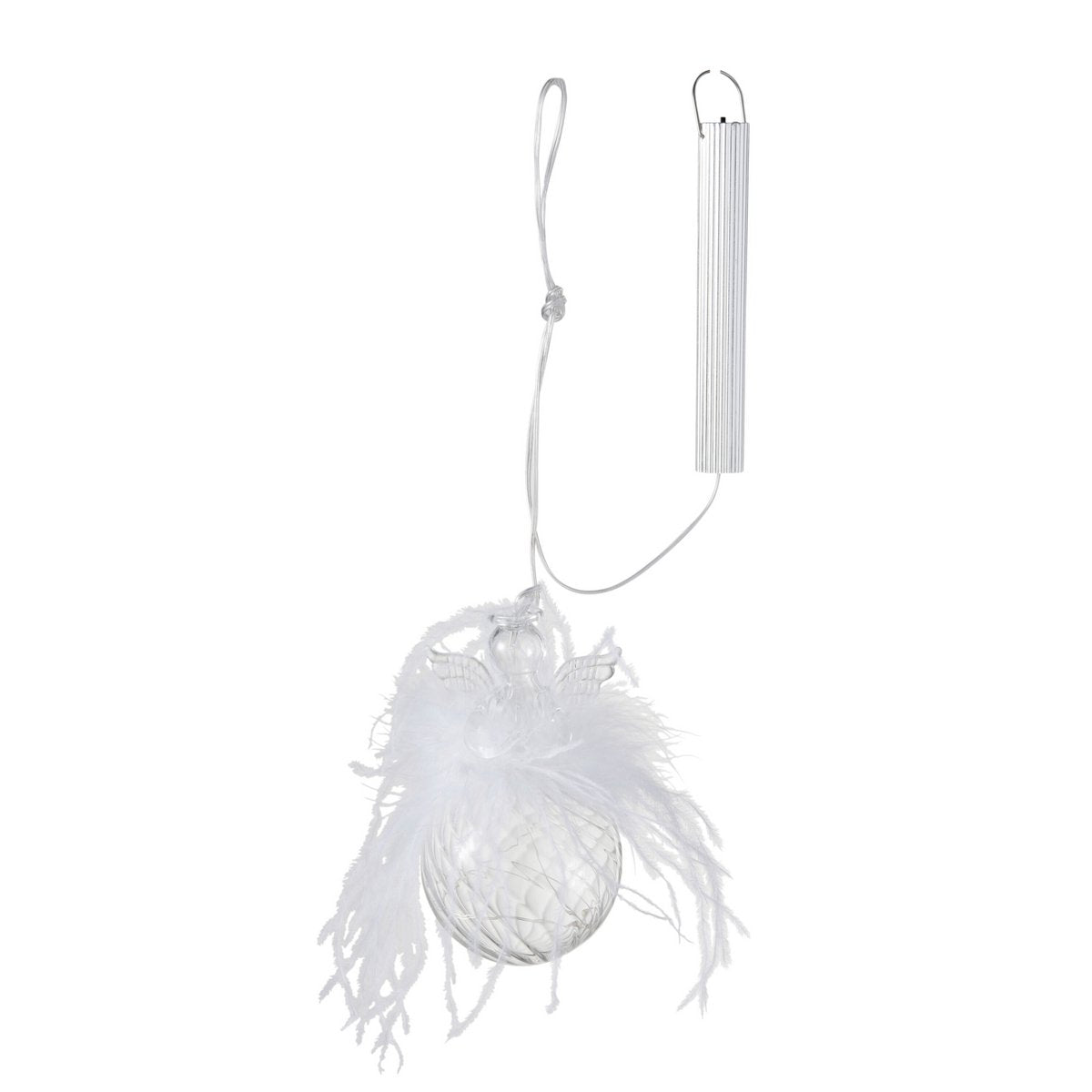 Boule de Noël Ange J-Line en verre avec lumières LED, vue de face