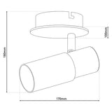 1er wall-u. Plat de plafond "Todtnau", métal, bois et plastique, E14,