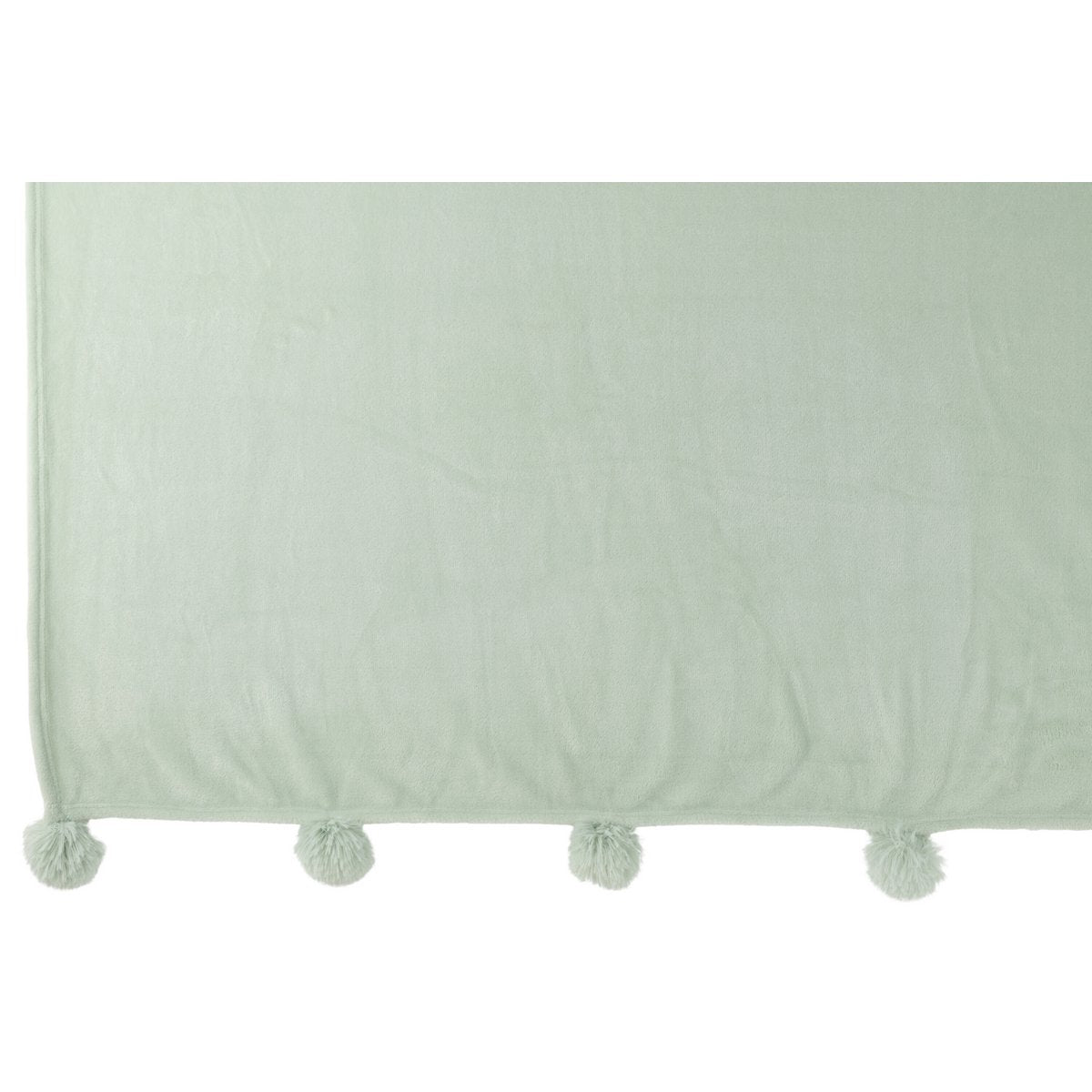 Vue aérienne du plaid Pompon J-Line sur un lit