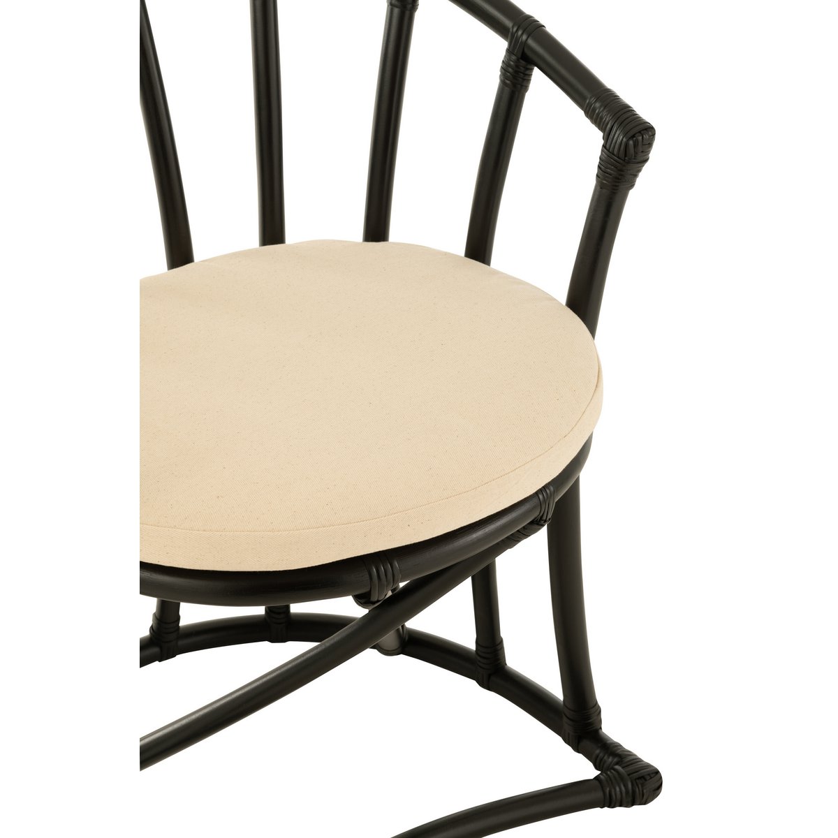 Chaise J-Line en noir et blanc, vue latérale