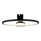 Plafond LED "CIMO" en métal noir et plastique, 40 cm de long, dimmable par interrupteur mural