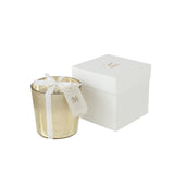 Bougie parfumée J-Line Deluxe en verre doré, vue de face