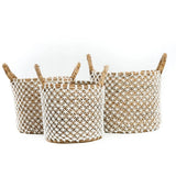 Le panier de macrame cousu croisé - M