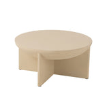 Table basse J-Line Halfy en bois de manguier blanc vue de face