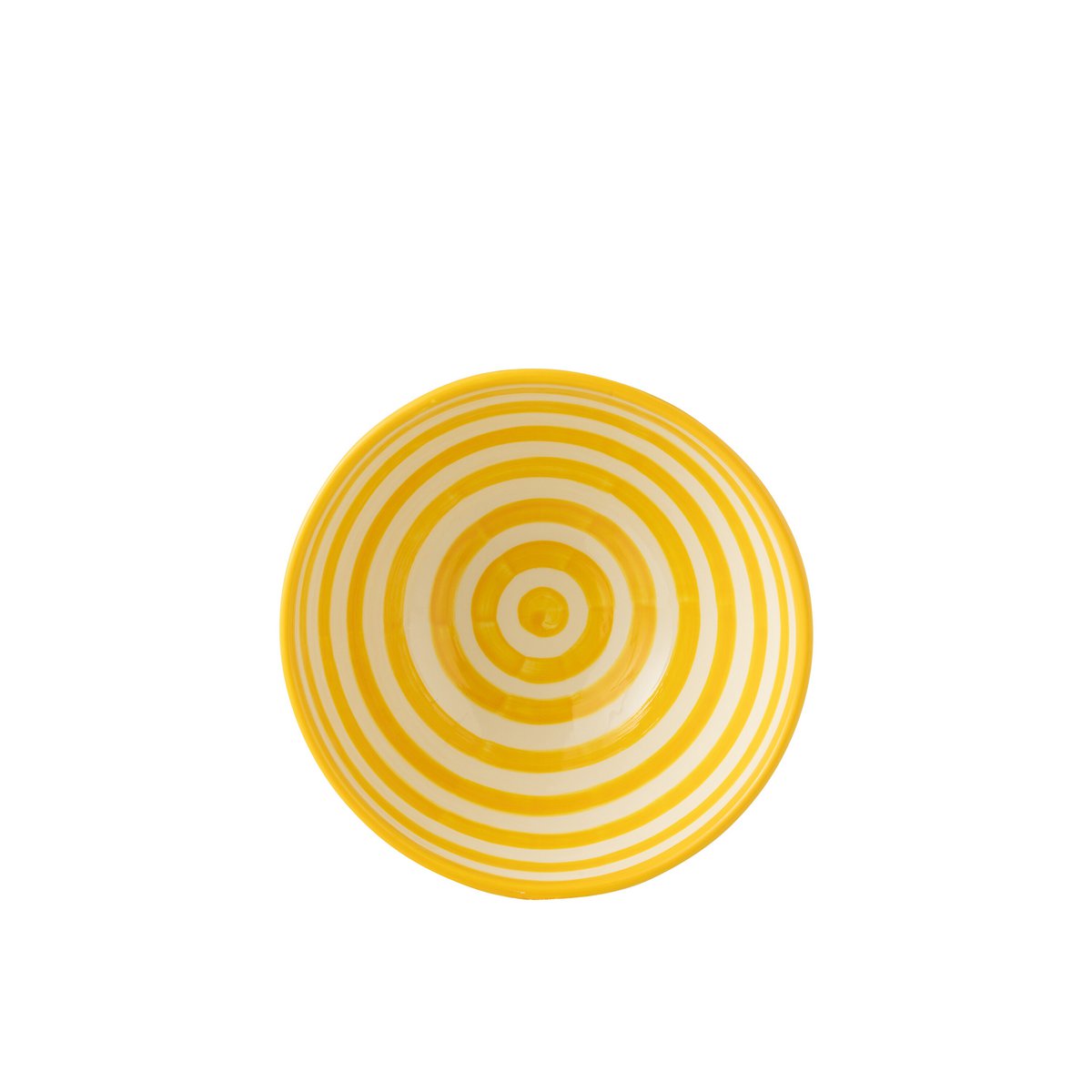 Détail du bol J-Line Grenada Stripes, céramique colorée et artisanale