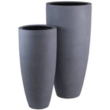 Cache-pot polyester gris mat