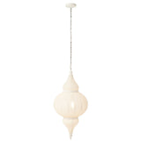 Lampe à suspension J-Line Drill en métal blanc, vue de face