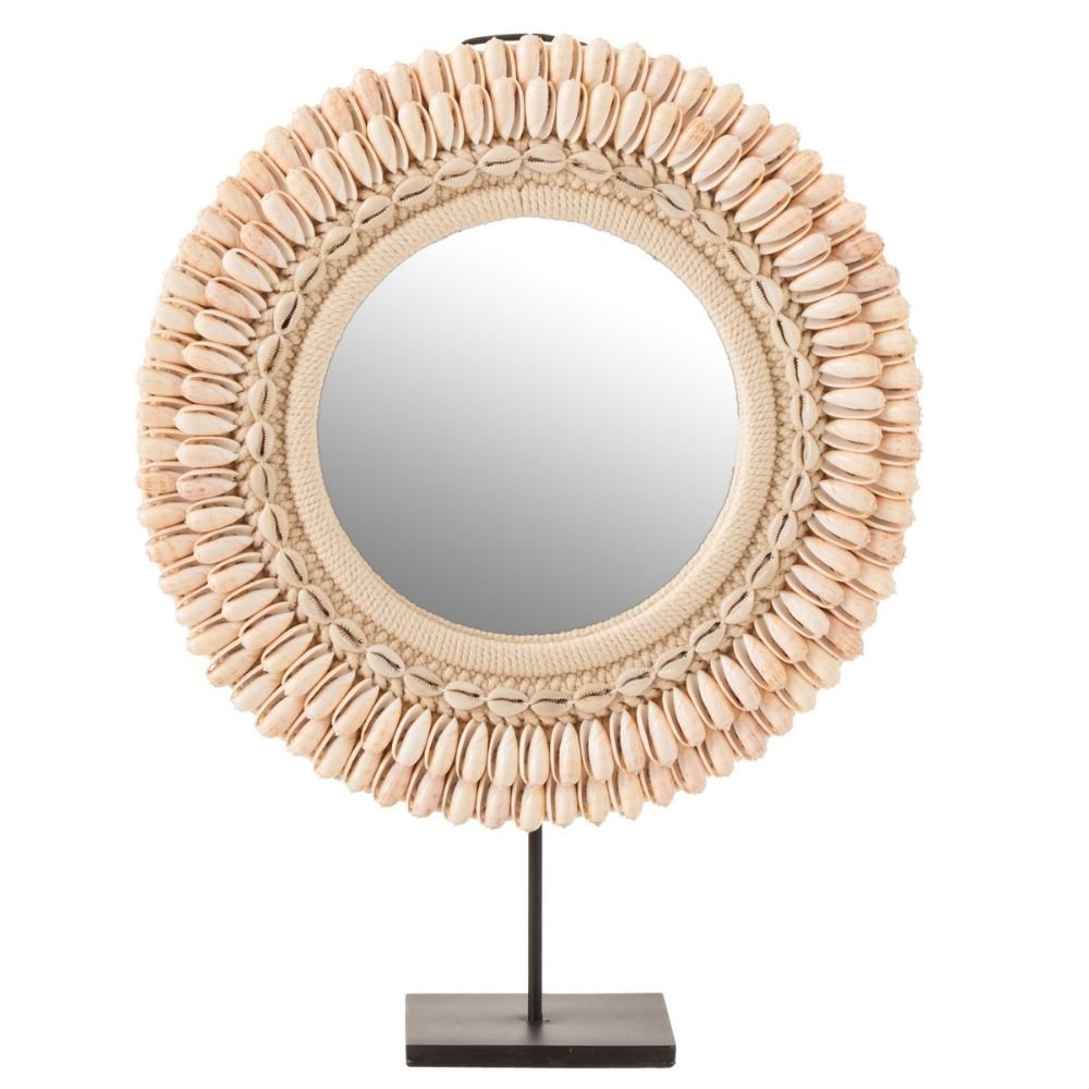 Miroir Mona J-Line en rose clair avec détails en verre et pierre