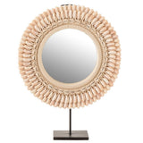 Miroir Mona J-Line en rose clair avec détails en verre et pierre