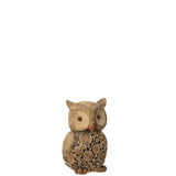 Figurine J-Line Hibou - bois - polyrésine - naturel - S