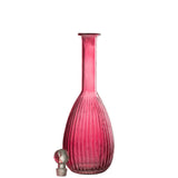 Carafe J-Line Stripes en verre rouge, vue de face