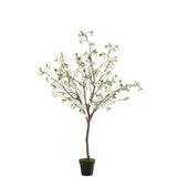 J-Line Blossom Arbre Plastique Blanc/Marron Grand