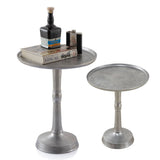 Table d'appoint métal autour de Ø 44x53 cm table décorative en 2 parties Adlon avec design en aluminium au milieu du pied