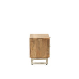 J-Line Table de chevet Rotin Bois de Manguier Naturel