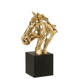 Figurine J-Line Cheval à Pied en polyrésine or et noir - Ambiance 2