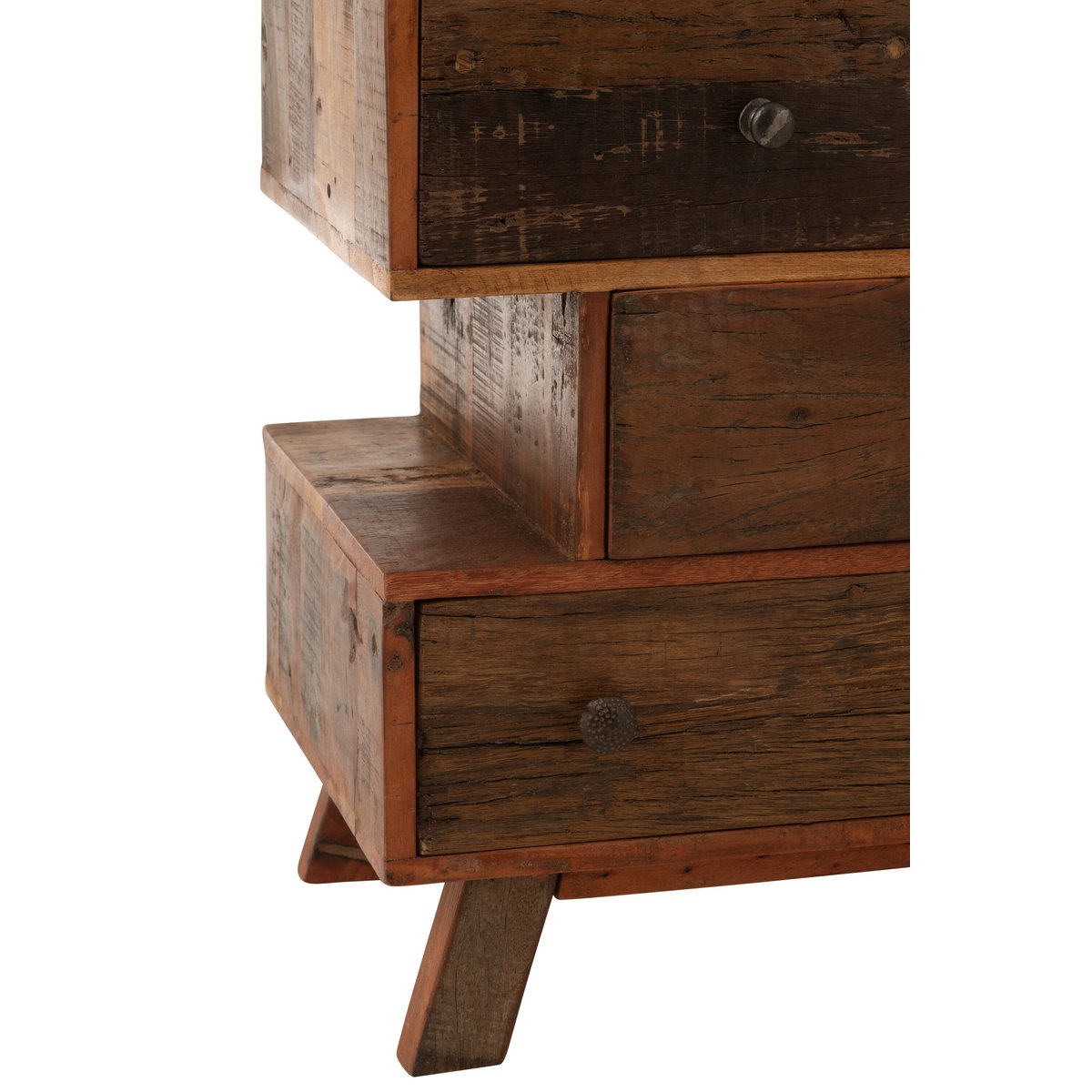 Vue latérale du buffet J-Line Vinto en bois naturel