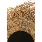 Miroir rond J-Line Grass, rotin naturel, diamètre 90 cm