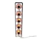 Lampe de lampe en verre "Cesta" lampadaire en fil de métal noir et verre teinté, avec douille E27, 95 cm de haut, pour salle à manger, salon, couloir ou bureau,