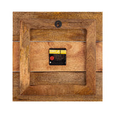 HOLZHR Mur Horloge 30x30cm salon en bois Square en silence en bois de mangue massif