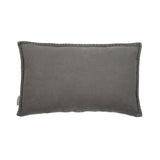 Coussin vintage en velours et lin gris foncé 50x30