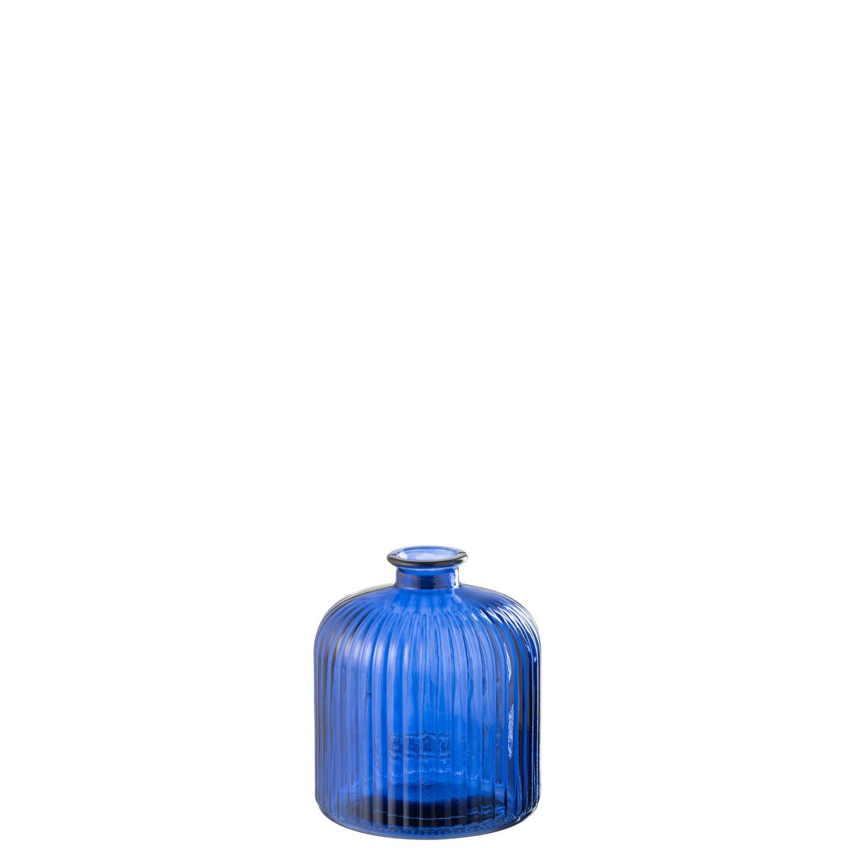Vase Bouteille Rayure en Verre Bleu - Détails de la texture