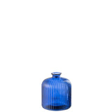 Vase Bouteille Rayure en Verre Bleu - Détails de la texture