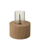 Brasero Trunk Round J-Line en utilisation dans un jardin, ambiance chaleureuse