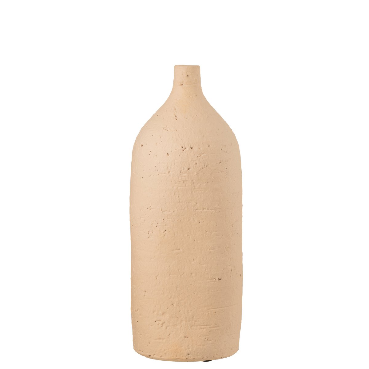 Vase J-Line Enya Bottle en céramique beige, décoratif avec fleurs