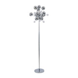 Lampe debout "explosion" en chrome, lampadaire en métal et en verre, chrome, G9, lampadaire 169 cm de haut