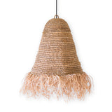 Abat-jour Raphia Boho – Lampe suspendue – Lampe suspendue – Plafonnier tissé à la main avec longues franges (3 tailles Ø 30/40/50 cm) KALIMA