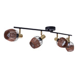 4 plafonds "Corbis", spot métallique en noir et or, avec prise E14, pour salle à manger, salon, couloir ou bureau, plafond à l'intérieur, 78 cm de long