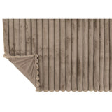 Plaid J-Line grand velours côtelé - polyester - taupe