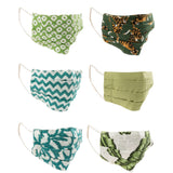Masque en coton J-Line vert, présentation sur mannequin