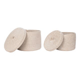 Lot de 2 paniers Sebal en coton beige, tailles différentes