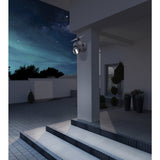 Lampe murale extérieure solaire LED "Moho" avec détecteur de mouvement et pli de caméra de sécurité, lumière murale en plastique en gris, avec LED intégrée