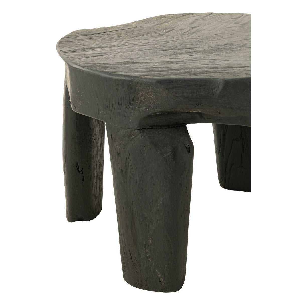 Détail du plateau en bois noir de la table J-Line