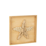 Étoile de mer en bois J-Line, décoration murale moderne