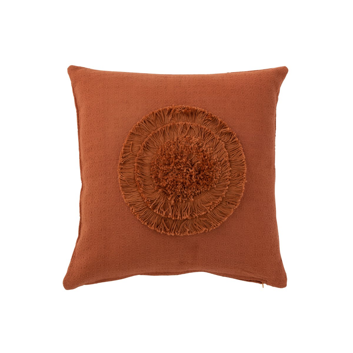 Coussin J-Line Circle en terre cuite sur canapé, vue de face