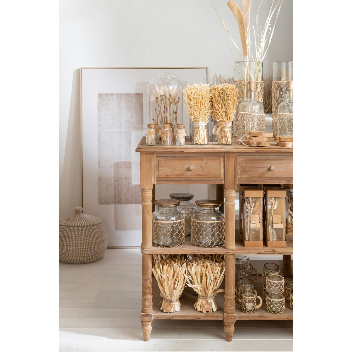 Vase Tricot J-Line en verre transparent, détail du design