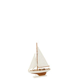 J-Line Saiboat en bois naturel et blanc, décoration élégante pour salon