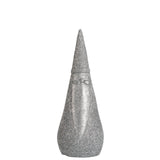 Figurines de Noël J-Line en polyresine argentée, élégantes et raffinées pour la décoration intérieure.