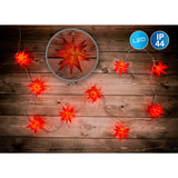 9er LED extérieure LED de Noël chaîne légère 3D Stars / Noël Lights-Red